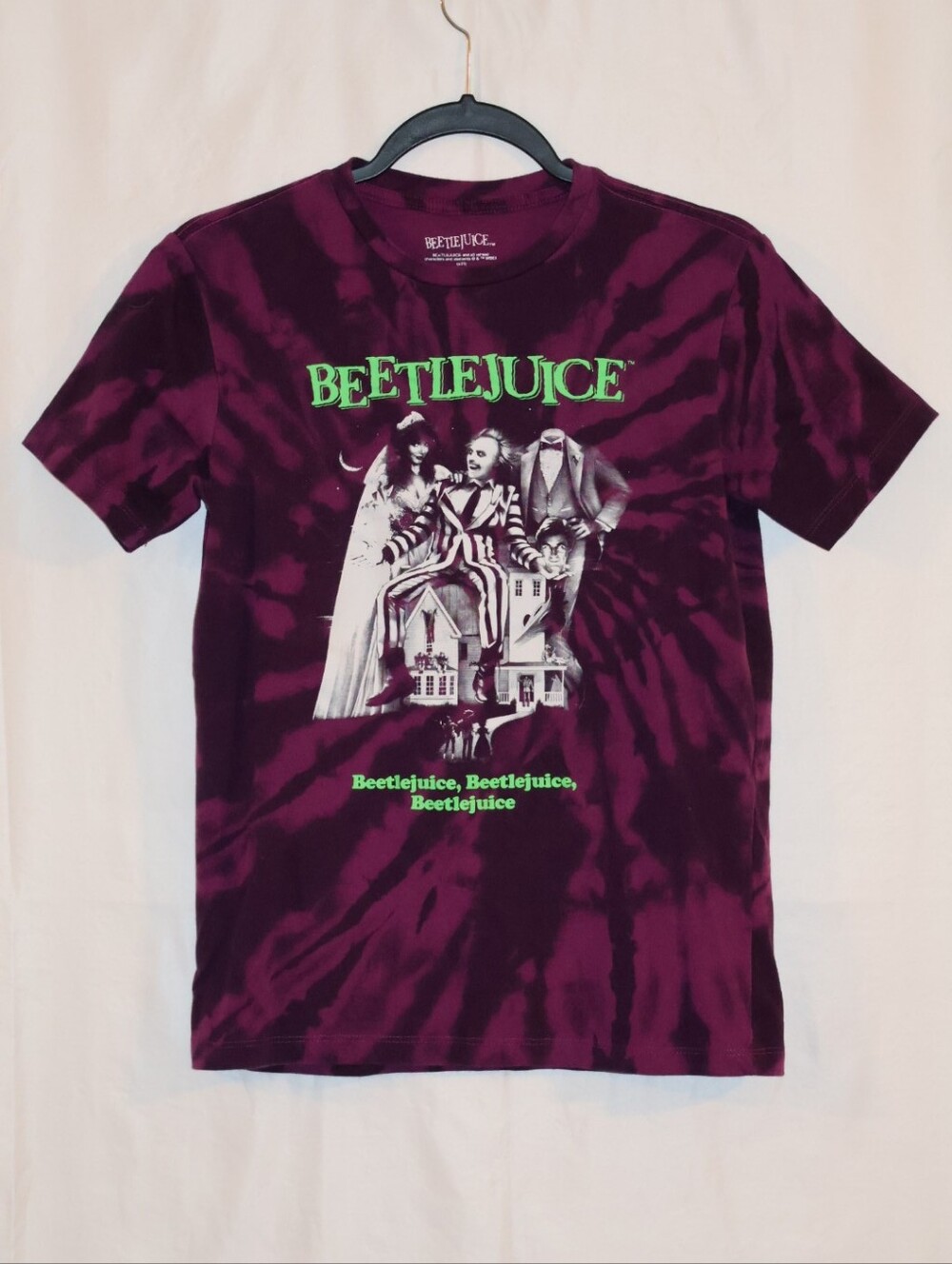 Beetlejuice Movie Poster Tie-Dye T-shirt. Unisex.
